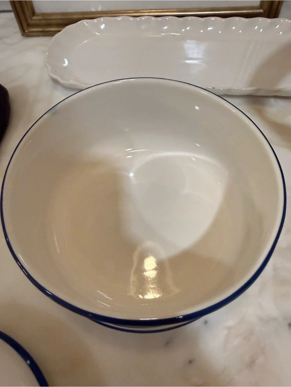 Anthropologie Blue and White Ceramic Lidded Canister